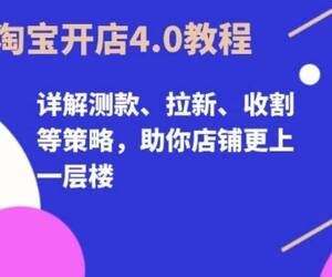 淘宝开店4.0教程，详解测款、拉新、收割等策略，助你店铺更上一层楼