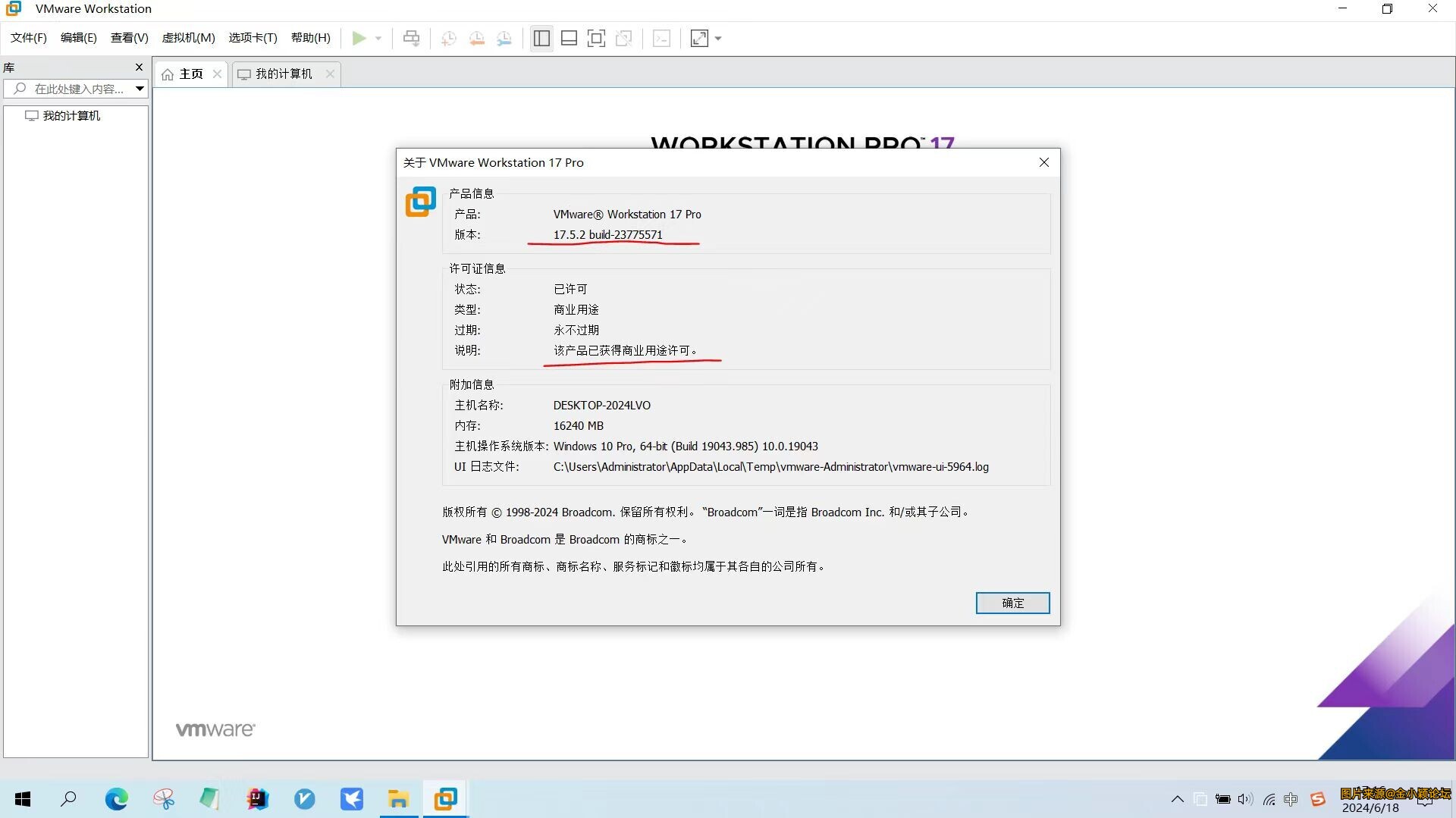 VMware虚拟机，17.5.2永久订阅版！